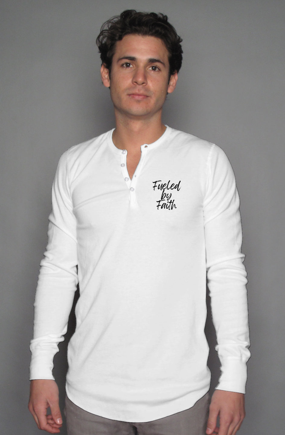 Fueled by faith long sleeve henley