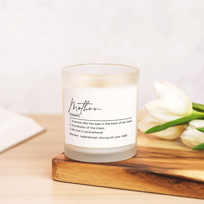 MOTHER DEFINITION FROSTED GLASS CANDLE